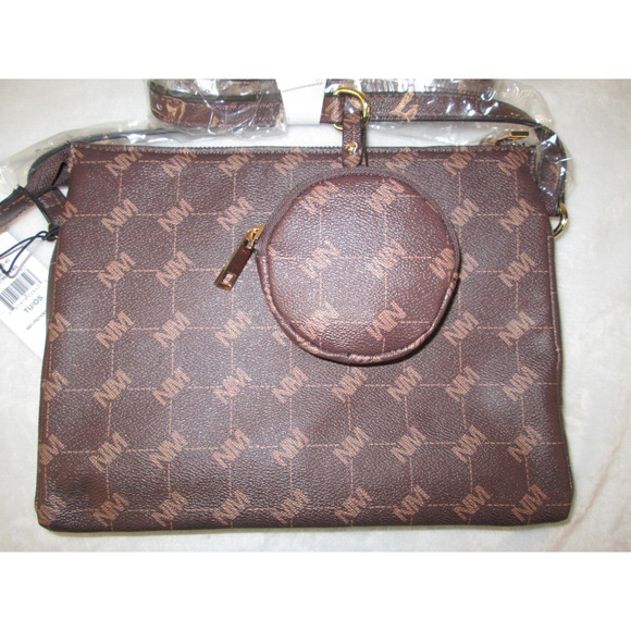 Nicole Miller Crossbody Handbag Brown Mix 798 - Picture 2 of 12